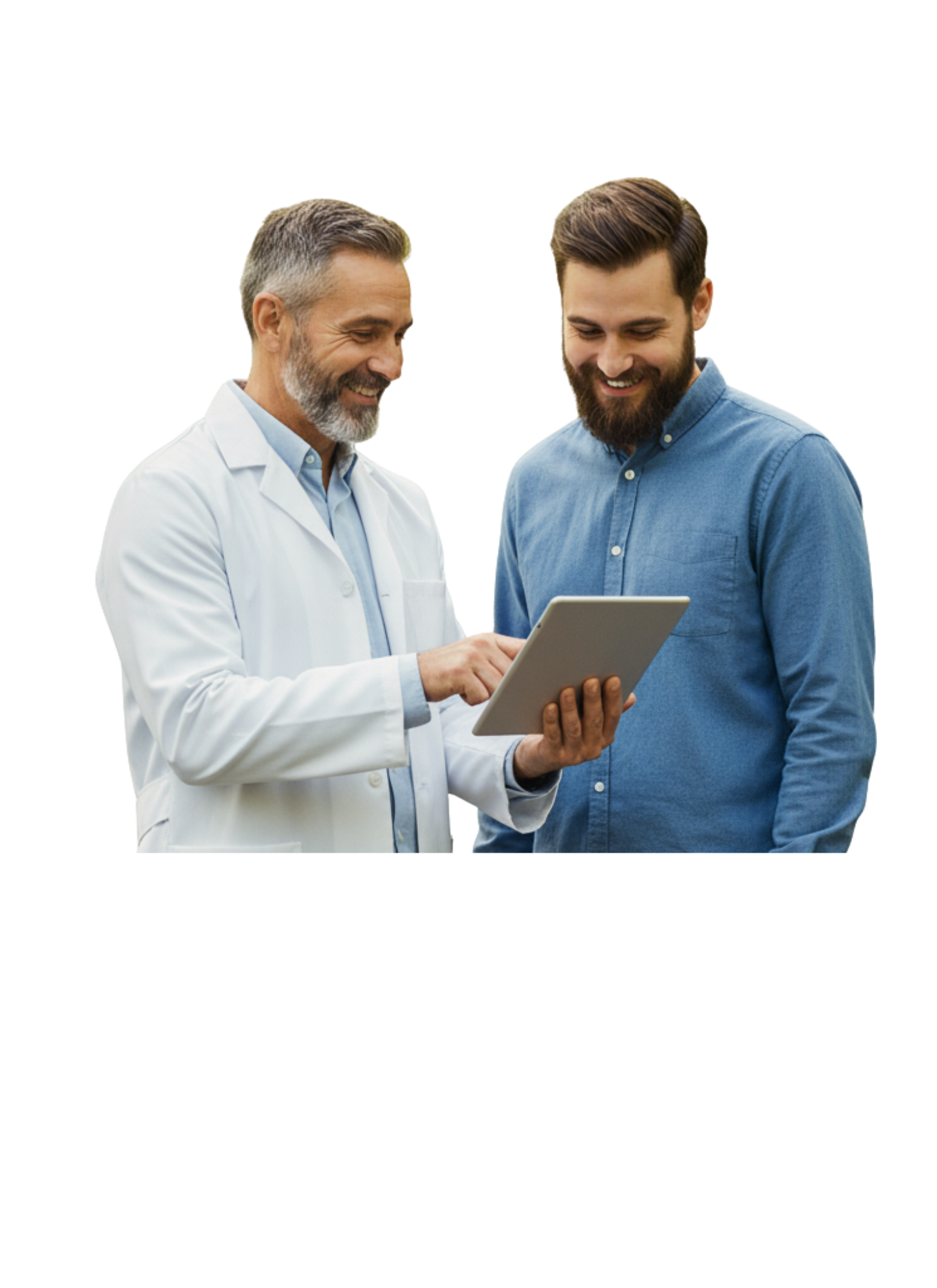 Doctor consulting a patient with a tablet